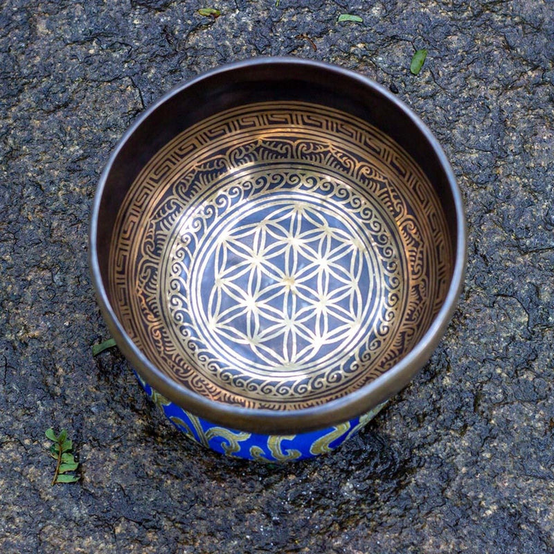 Buy Singing Bowl Handmade Flower of life- 7" | Shop Verified Sustainable Musical Instruments on Brown Living™