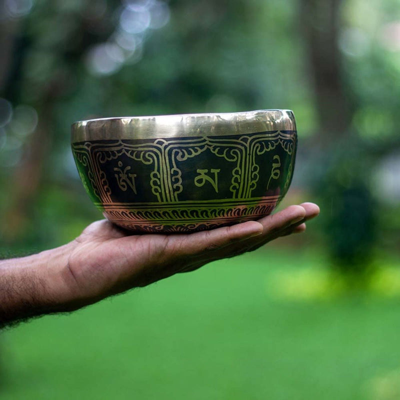 Buy Singing Bowl Handmade Mantra- 6" | Shop Verified Sustainable Musical Instruments on Brown Living™