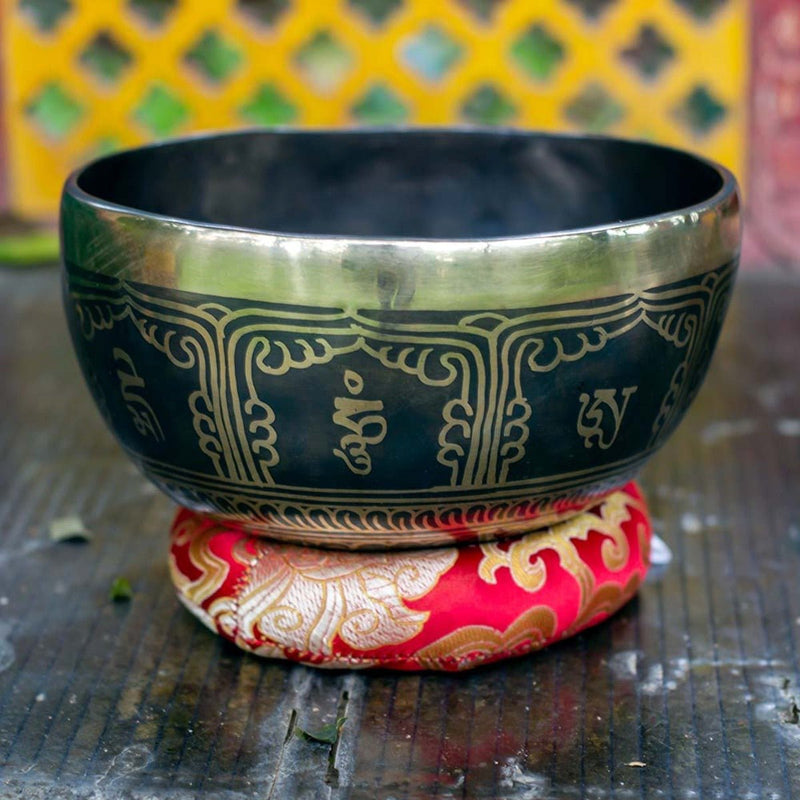 Buy Singing Bowl Handmade Mantra- 6" | Shop Verified Sustainable Musical Instruments on Brown Living™
