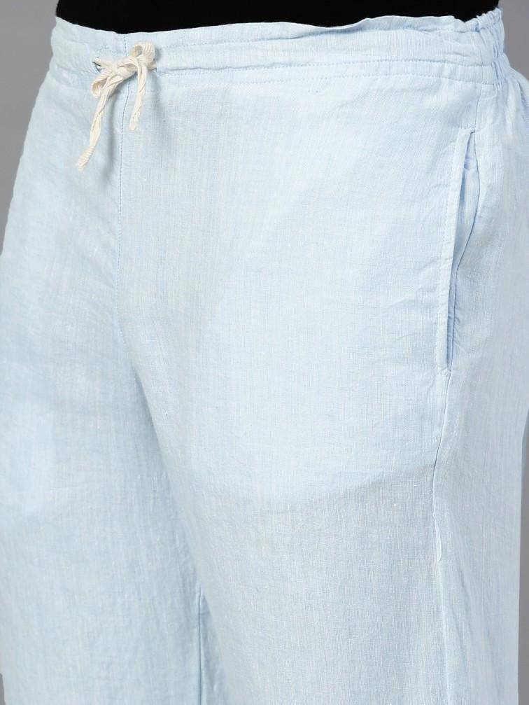 Buy Sky Blue Colour Solid Hemp Lounge Pants for Men | Shop Verified Sustainable Products on Brown Living