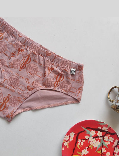 Sky Lantern Bio - washed Organic Cotton Hipster – Womens Underwear on Brown Living™. SKU: 003/BA/PEACHBEIGE/AOP_24BL10687. Img 2.