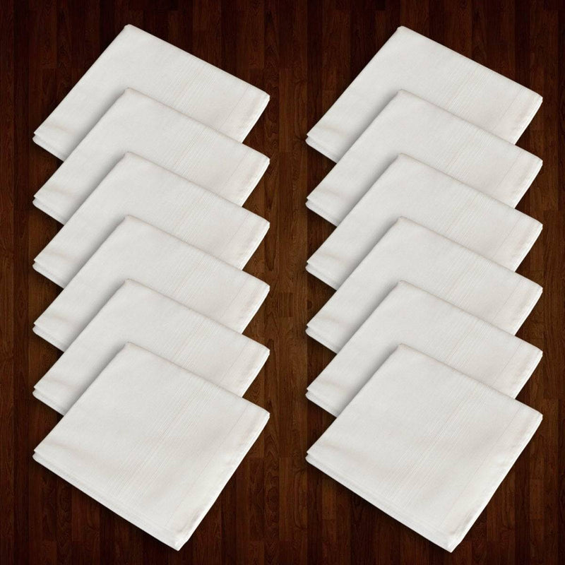 Buy Slim Premium White Cotton Hankies, Pack Of 12 | Shop Verified Sustainable Handkerchiefs on Brown Living™