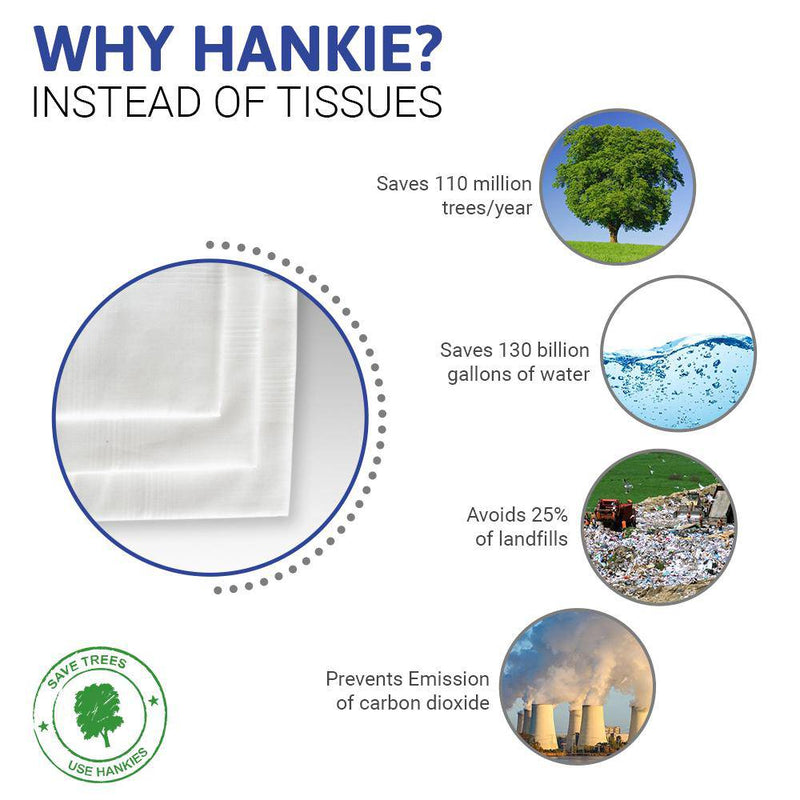 Buy Slim Premium White Cotton Hankies, Pack of 6 | Shop Verified Sustainable Handkerchiefs on Brown Living™
