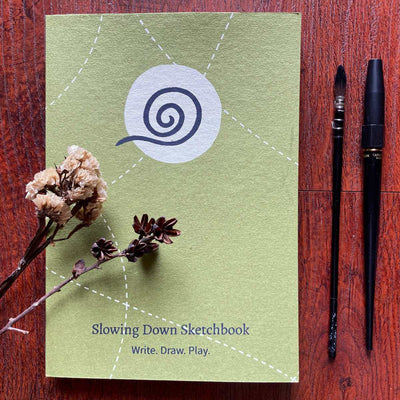 Slowing Down Sketchbook in A5 size | 96 Pages – Notebooks & Notepads on Brown Living™. SKU: BL - 35. Img 2.