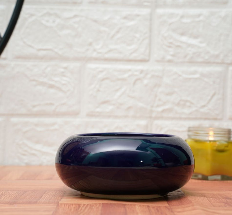 Buy Small Ceramic Pots for Desk | Dark Blue | Shop Verified Sustainable Products on Brown Living