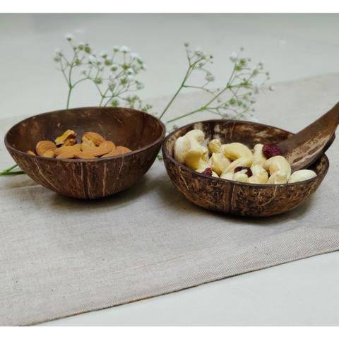 Buy Small Coconut Shell Snack Bowls - Set of 2 | Shop Verified Sustainable Plates & Bowls on Brown Living™