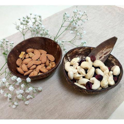 Small Coconut Shell Snack Bowls - Set of 2 | Verified Sustainable by Brown Living™