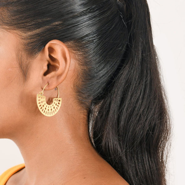 Buy Small Hoop Patterned Earrings | Shop Verified Sustainable Womens earrings on Brown Living™