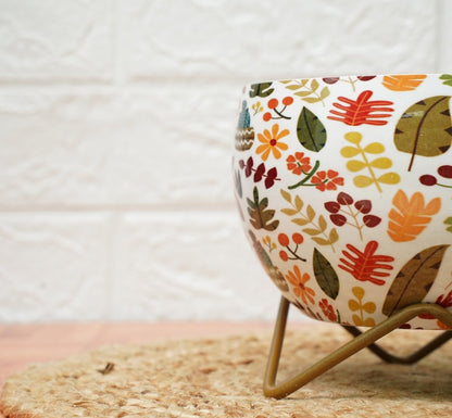 Small Pot for Indoor Plants (Leaf Print, Pack of 2) | Verified Sustainable by Brown Living™