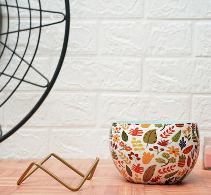 Small Pot for Indoor Plants (Leaf Print, Pack of 2) | Verified Sustainable by Brown Living™