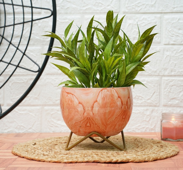 Buy Small Pot for Indoor Plants (Marble Pink, Pack of 1) | Shop Verified Sustainable Pots & Planters on Brown Living™