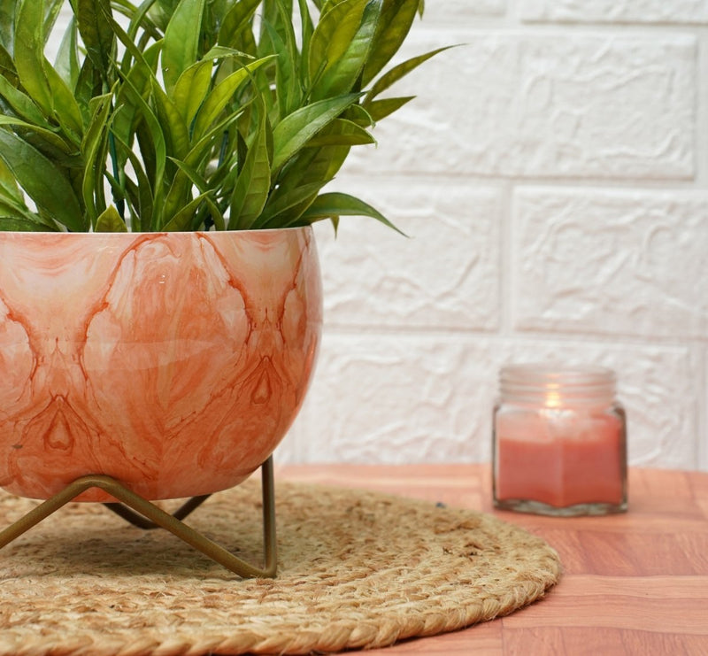 Buy Small Pot for Indoor Plants (Marble Pink, Pack of 2) | Shop Verified Sustainable Pots & Planters on Brown Living™