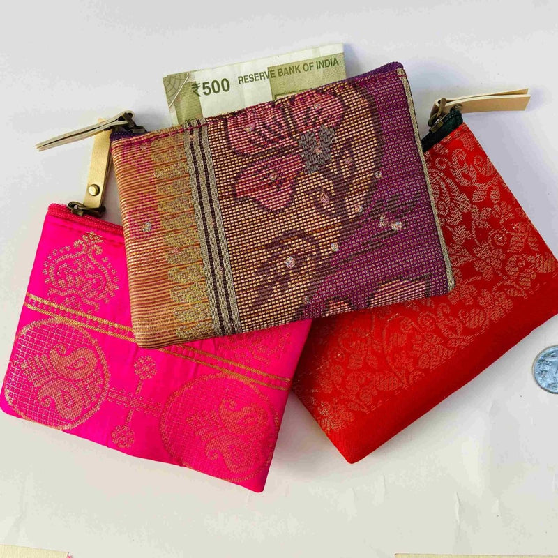 Buy Small Zipper pouch for coins and card- Pack of 3 | Shop Verified Sustainable Womens Bag on Brown Living™