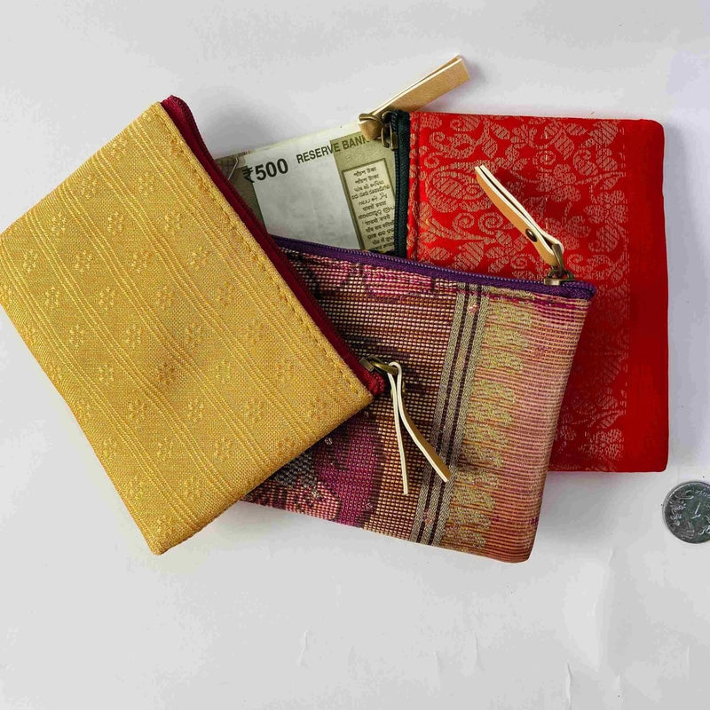 Buy Small Zipper pouch for coins and card- Pack of 3 | Shop Verified Sustainable Womens Bag on Brown Living™