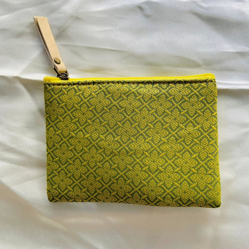 Buy Small Zipper Pouches- Mini Wallets- Green Flowers | Shop Verified Sustainable Travel Accessories on Brown Living™