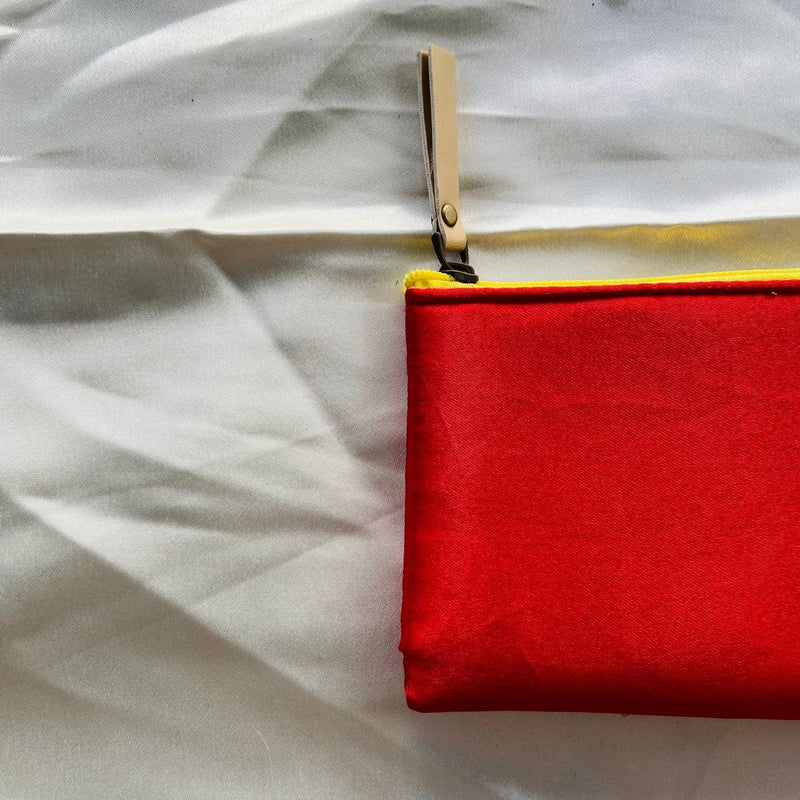 Buy Small zipper pouches- Mini wallets- Red with Yellow | Shop Verified Sustainable Travel Accessories on Brown Living™