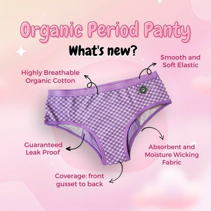 Organic Reusable/Washable/Leakproof/Absorbent Period Panty (Hipster) | Verified Sustainable by Brown Living™