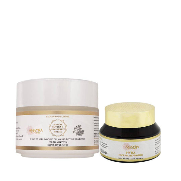 Buy Soft Supple Skin Bundle - Nourishing Face & Body Creme + Brightening Face Wash Powder [3-In-1] | Shop Verified Sustainable Face Cream on Brown Living™