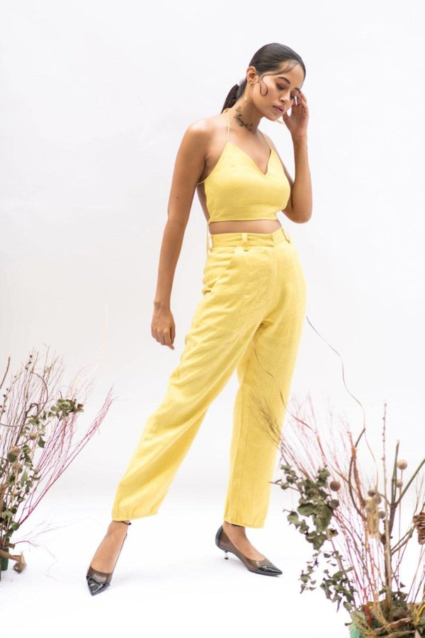 Buy Sol Organic Dyed Hemp Trousers - Yellow | Shop Verified Sustainable Products on Brown Living