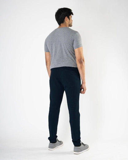 Solid Men's Black Athleisure Joggers | Verified Sustainable by Brown Living™