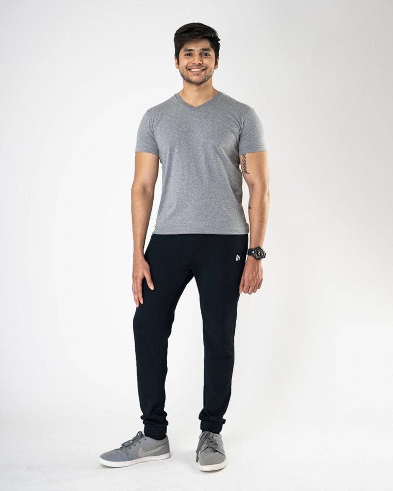 Buy Solid Men's Black Athleisure Joggers | Shop Verified Sustainable Mens Pants on Brown Living™