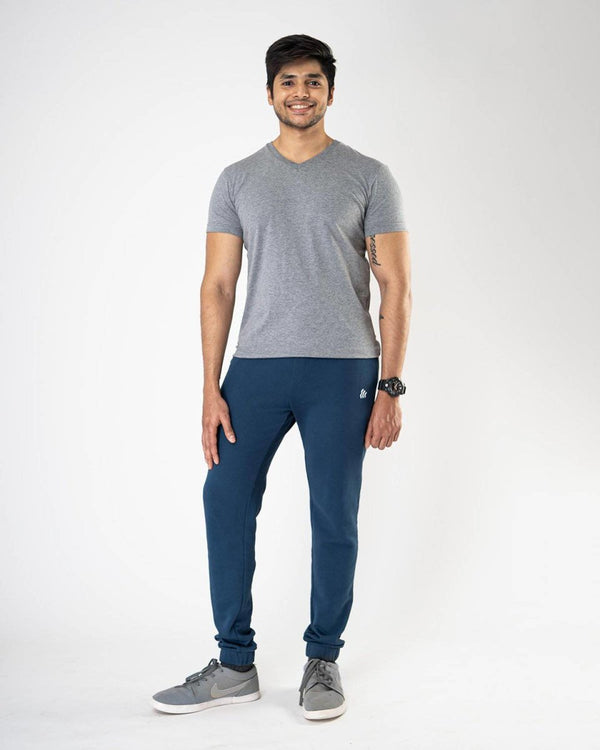 Buy Solid Men's Blue Athleisure Joggers | Shop Verified Sustainable Products on Brown Living