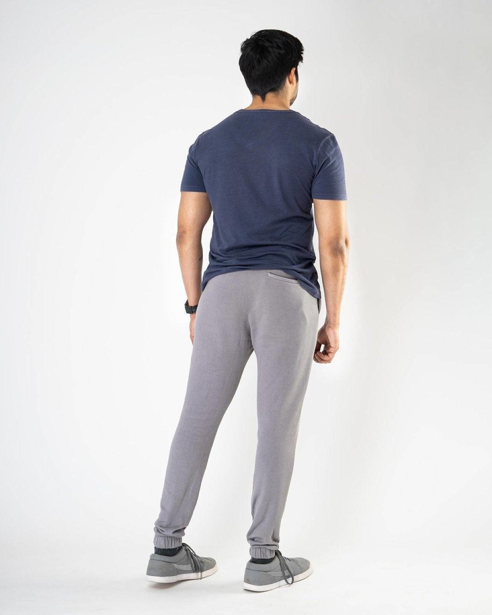 Solid Men's Grey Athleisure Joggers | Verified Sustainable by Brown Living™