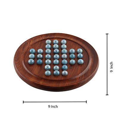 Buy Solitaire Board Game in Wood with Glass Marbles - MADE IN INDIA | Shop Verified Sustainable Products on Brown Living