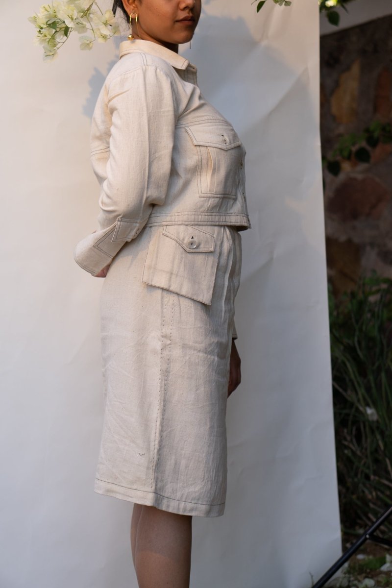 Buy Sonder Front Slit Cotton Skirt | Shop Verified Sustainable Womens Skirt on Brown Living™