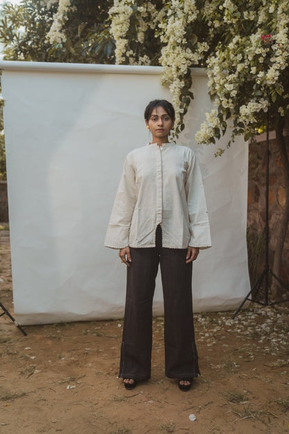 Sonder Cotton Mandarin Collar Blouse | Verified Sustainable by Brown Living™