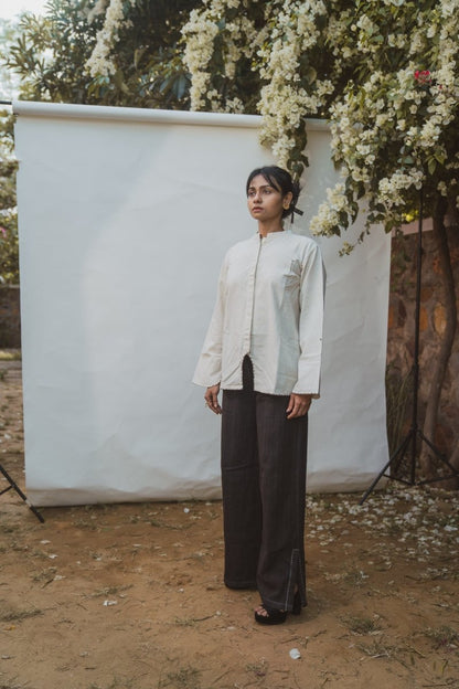 Sonder Cotton Mandarin Collar Blouse | Verified Sustainable by Brown Living™