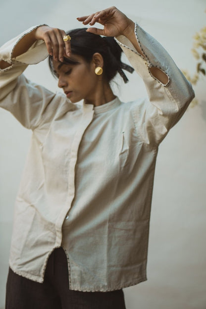 Sonder Cotton Mandarin Collar Blouse | Verified Sustainable by Brown Living™