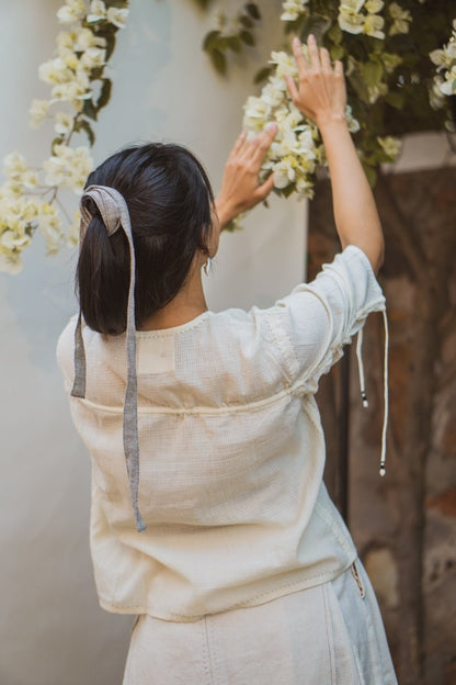 Sonder Cotton Ruched Blouse | Verified Sustainable by Brown Living™