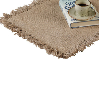 Sootli Jute Placemat With Fringes | Verified Sustainable by Brown Living™