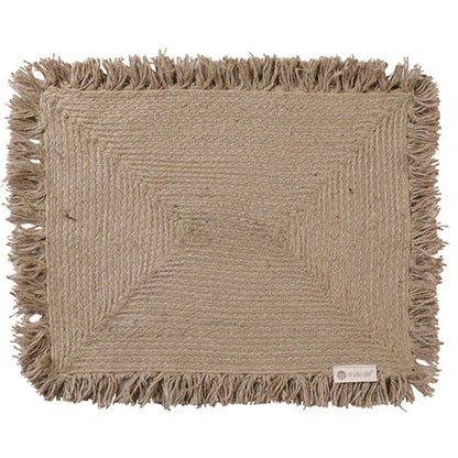 Sootli Jute Placemat With Fringes | Verified Sustainable by Brown Living™