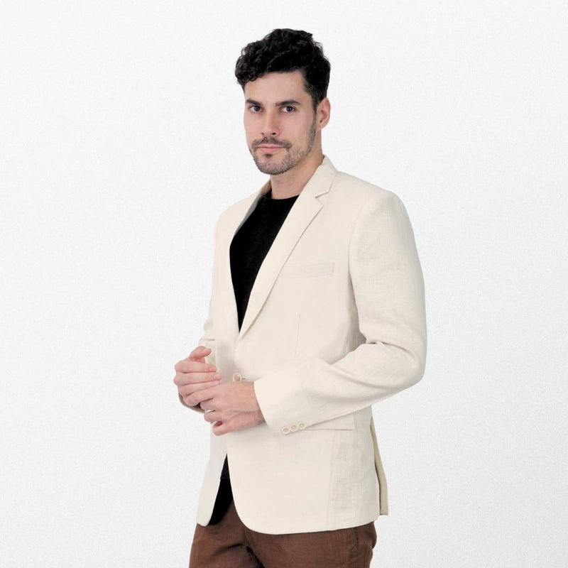 Buy Sophisticated Cream Hemp Blazer - Versatile and Stylish | Shop Verified Sustainable Products on Brown Living