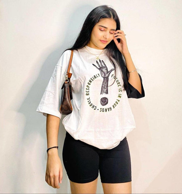 Buy SOS X Angana -Future In Your Hands T-Shirt | Shop Verified Sustainable Products on Brown Living