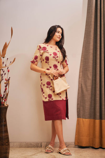 Soulful Pod Detachable Long Cotton and Hemp Dress – Womens Dress on Brown Living™. SKU: TCC - AW22 - 1191376. Img 1.