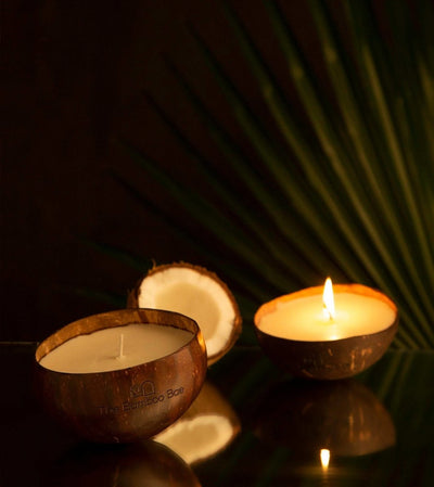 Soy Wax Candle in Coconut Shell - Handcrafted and Smoke Free – Candles & Fragrances on Brown Living™. SKU: TBB - 78. Img 1.