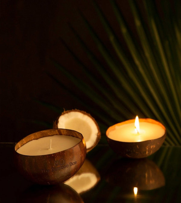 Buy Soy Wax Candle in Coconut Shell - Handcrafted and Smoke Free | Shop Verified Sustainable Products on Brown Living