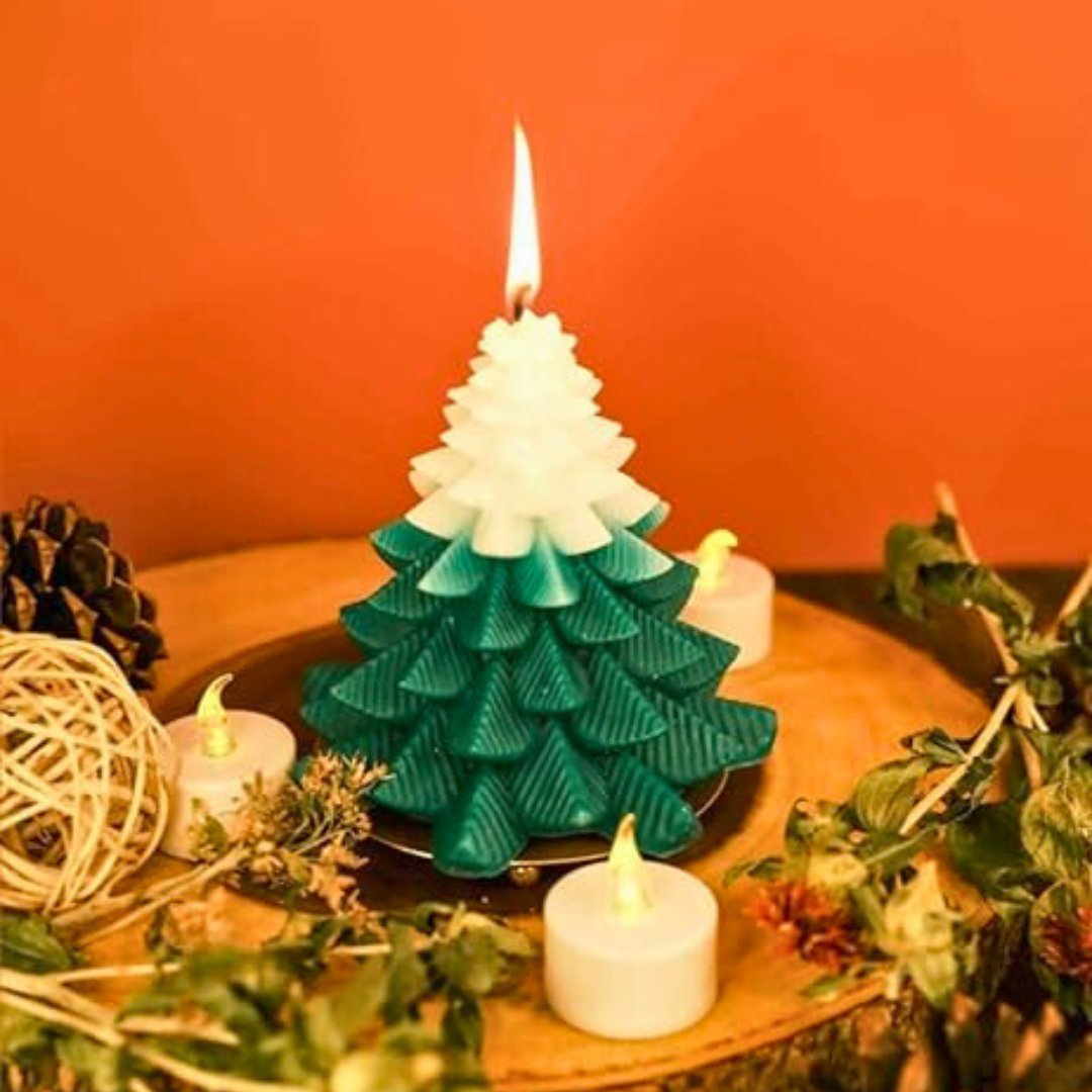 Soywax Christmas Tree Scented Candle - Lemongrass - 110gms | Verified Sustainable by Brown Living™