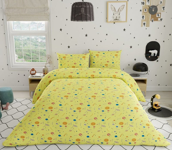 Buy Space Galaxy 100% Cotton Antimicrobial Kids Bedsheet Set | Shop Verified Sustainable Products on Brown Living