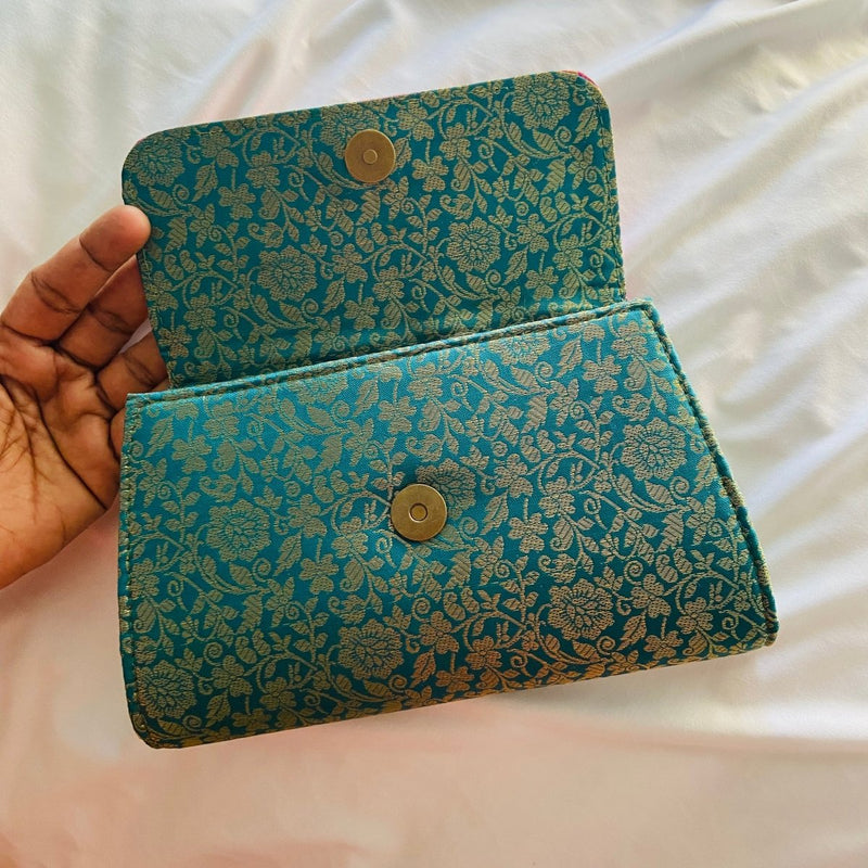 Buy Special Clutch Purse Small - Green with Mango Flap | Shop Verified Sustainable Womens Handbag on Brown Living™