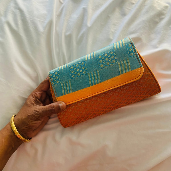 Buy Special Clutch Purse Small - Light Blue Flap | Shop Verified Sustainable Womens Handbag on Brown Living™