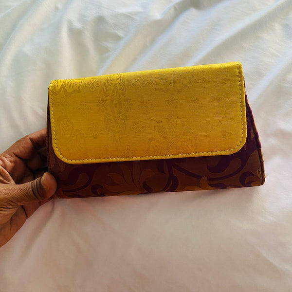 Buy Special Clutch Purse Small - Violet With Golden Flap | Shop Verified Sustainable Products on Brown Living