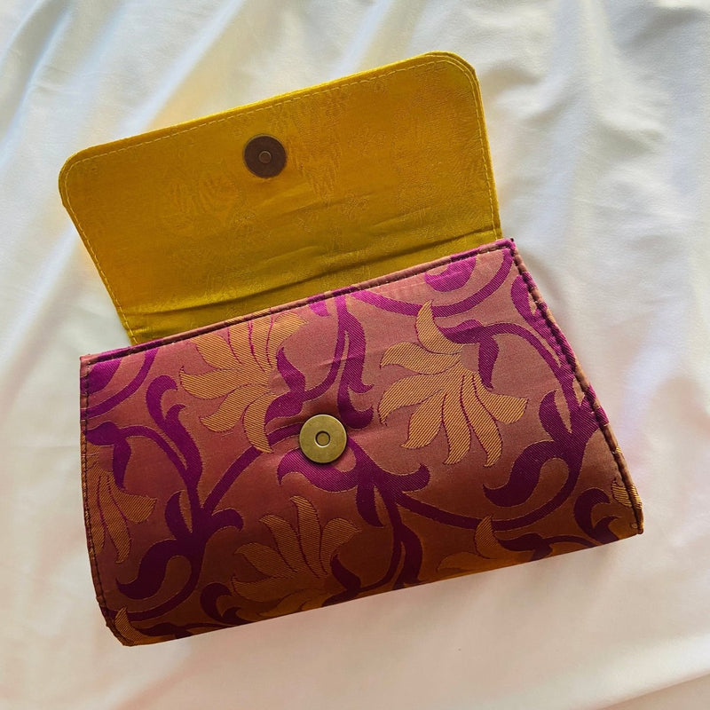 Special Clutch Purse Small - Violet With Golden Flap | Verified Sustainable by Brown Living™