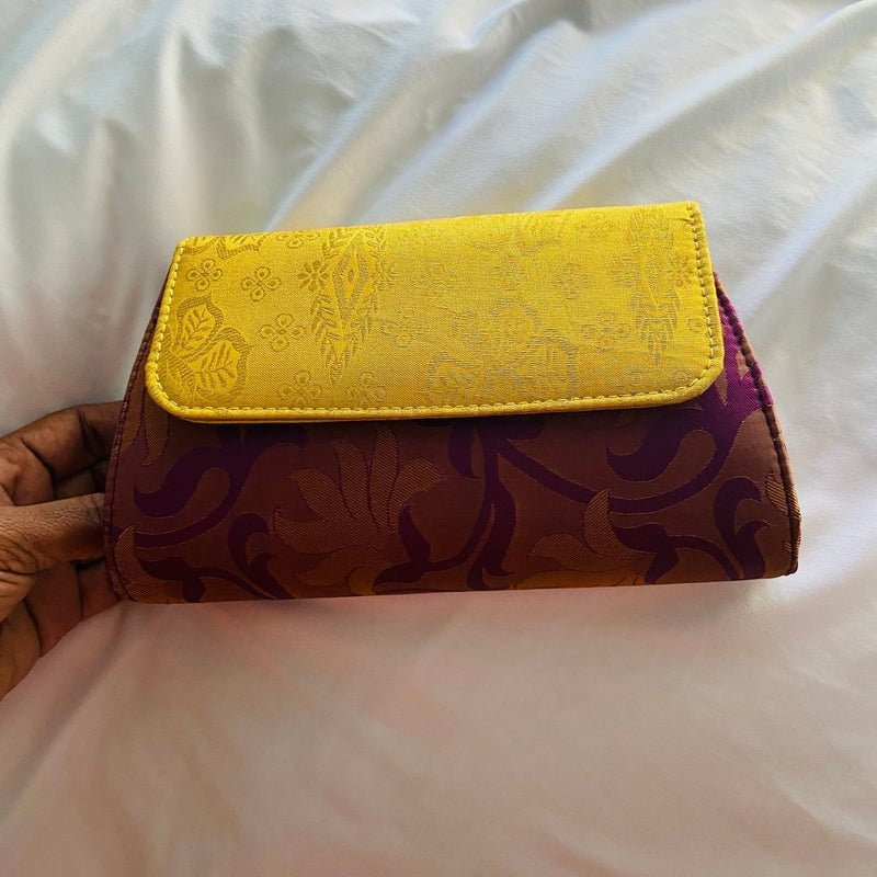 Special Clutch Purse Small - Violet With Golden Flap | Verified Sustainable by Brown Living™