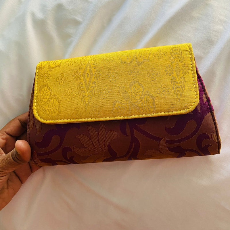 Special Clutch Purse Small - Violet With Golden Flap | Verified Sustainable by Brown Living™