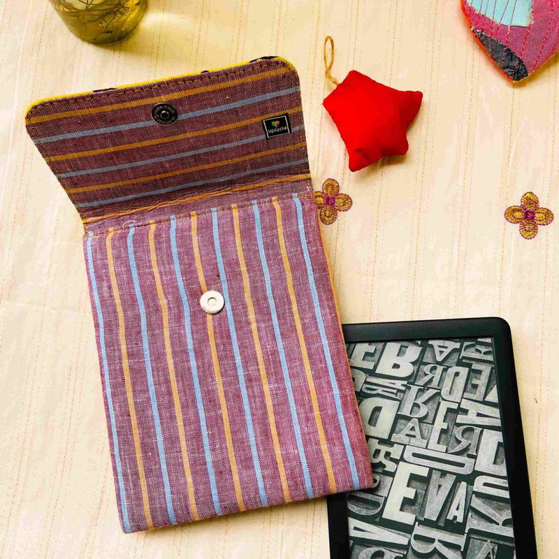 Buy Special Kindle Sleeve - Candy Stripes with Leafy green | Shop Verified Sustainable Products on Brown Living