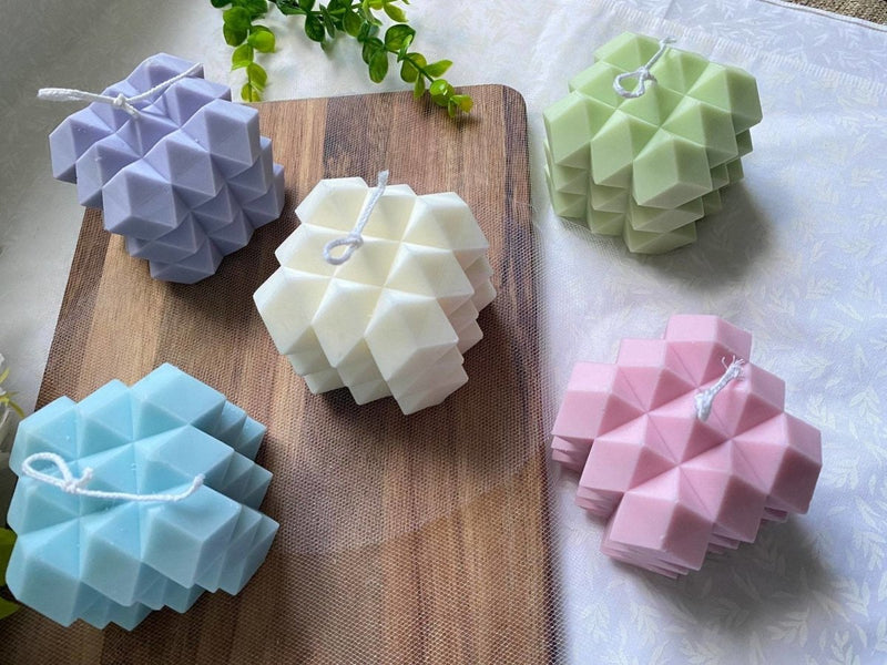 Buy Spike Cube Sculpted Pastel Aroma Candle - Set of 5 | Shop Verified Sustainable Candles & Fragrances on Brown Living™